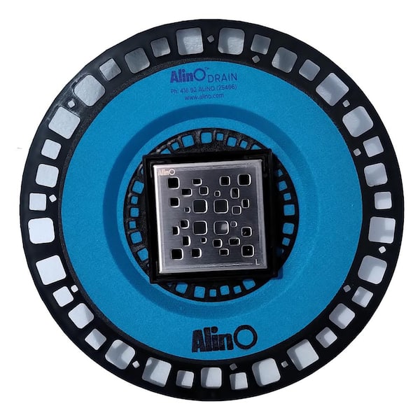 ALINO 2-in-1 ABS Drain 4 in. x 4 in., Nickel