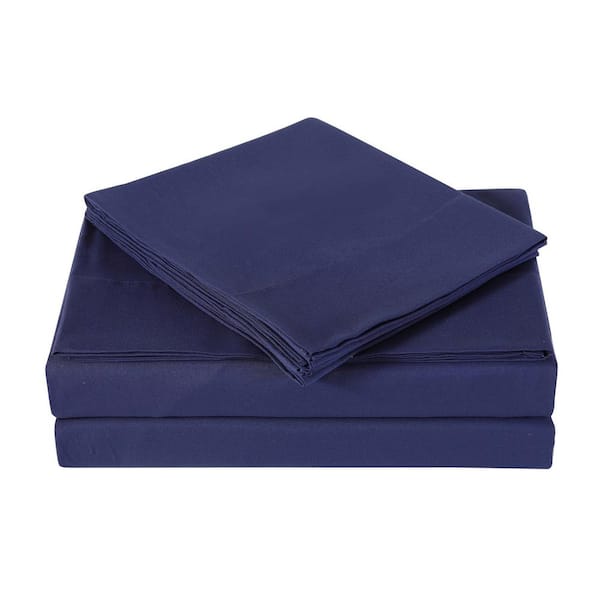 Truly Soft Navy 3-Piece Solid 180 Thread Count Microfiber Twin Sheet Set