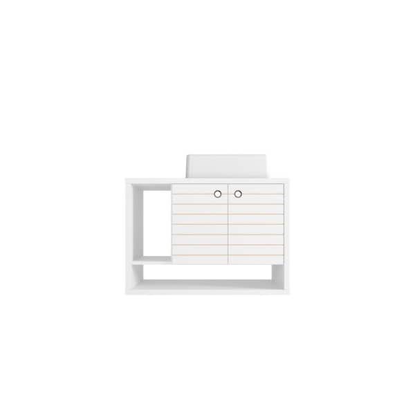 Manhattan Comfort Liberty 31.49 in. W Floating Bath Vanity in White with Vanity Top in White with White Basin