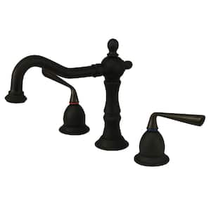 Silver Sage 2-Handle 8 in. Widespread Bathroom Faucets with Brass Pop-Up in Oil Rubbed Bronze