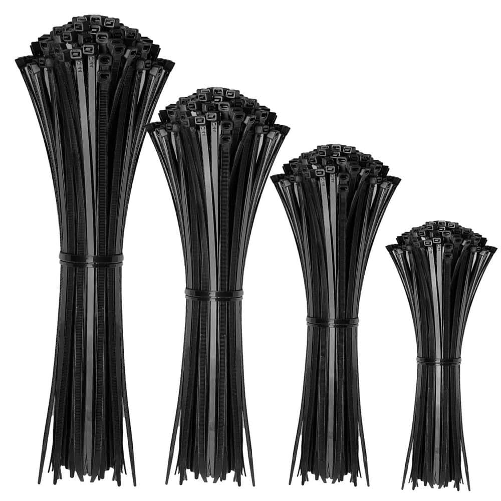 4 6 8 12 in. Multi-Size Nylon Cable Ties with Self-Locking Combo for Home, Office, Garden and Workshop Use (400-Pack) price history on PriceWatchPro