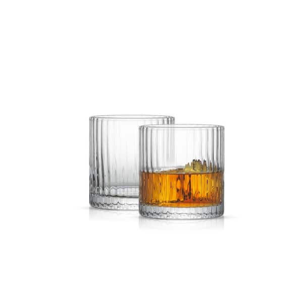 JoyJolt Elle Fluted Double Old Fashion Whiskey Glass - 10 oz. - (Set of 2)