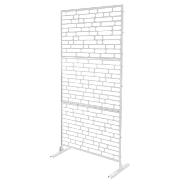 YIYIBYUS White 6.2 ft. x 2.9 ft. Outdoor Privacy Fence Screen Indoor Outdoor Patio Garden Decorative Panels