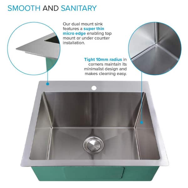 Leyso Stainless Steel Compartment ETL Certified Drop-In Sink Drain Bas