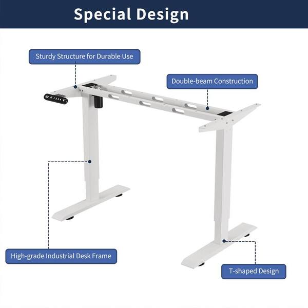 Noble House Lioba 55.1 in. Oak Electric Adjustable Height Standing