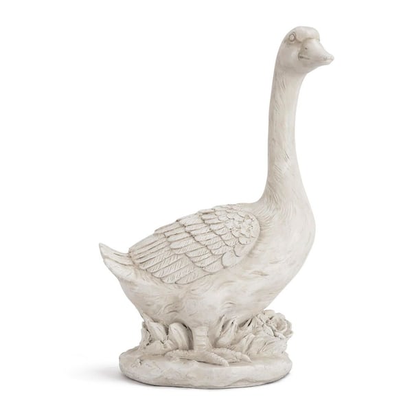 20 in. H MGO White Goose Garden Statue