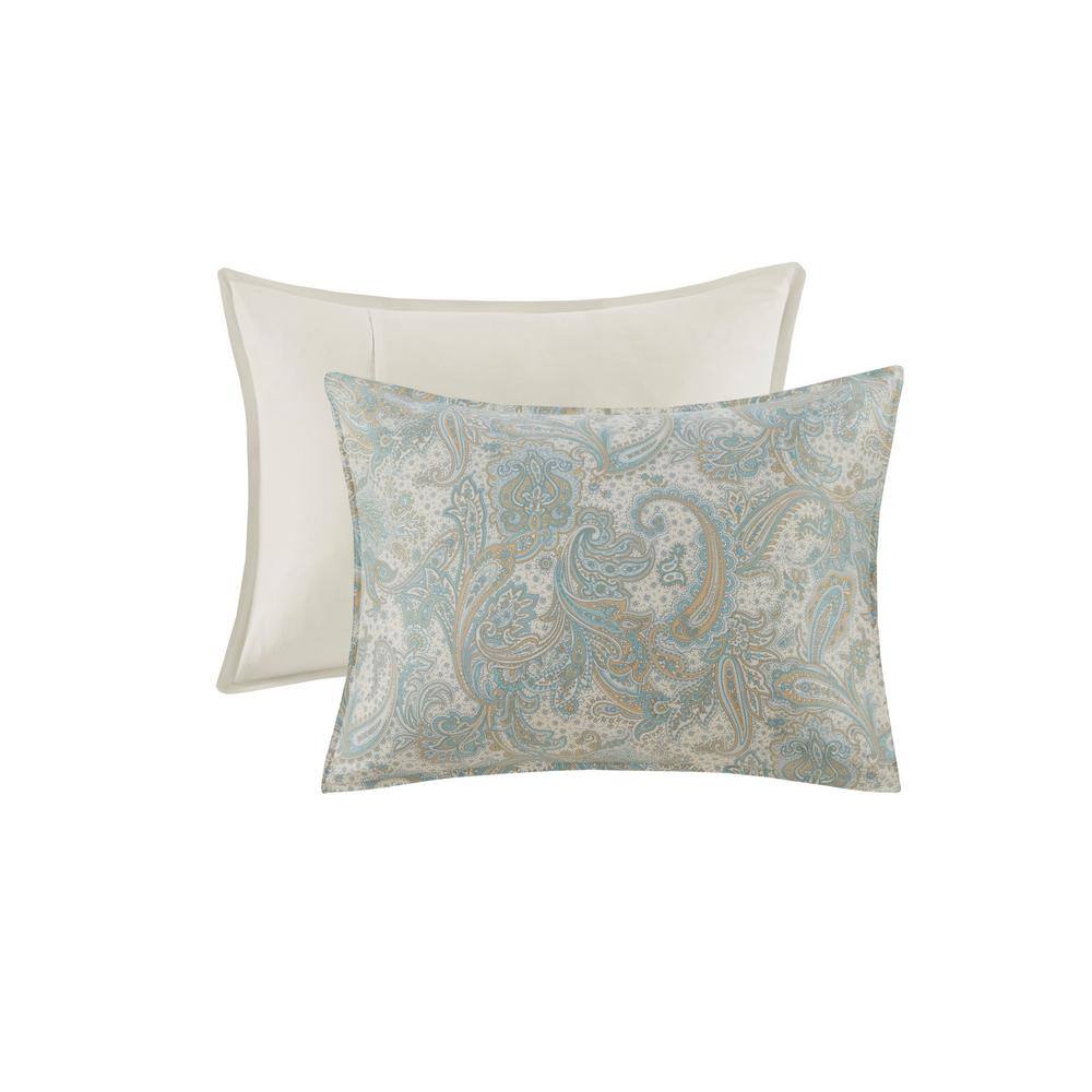 Chelsea Blue and Ivory Cotton Full/Queen Duvet Cover Set