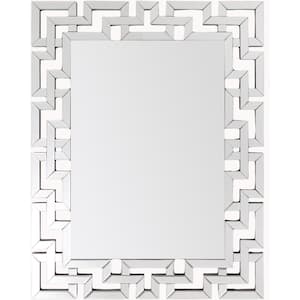 Medium Rectangle Silver Contemporary Mirror (35.5 in. H x 45 in. W)