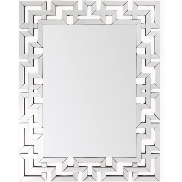 Livabliss Medium Rectangle Silver Contemporary Mirror (35.5 in. H x 45 in. W)