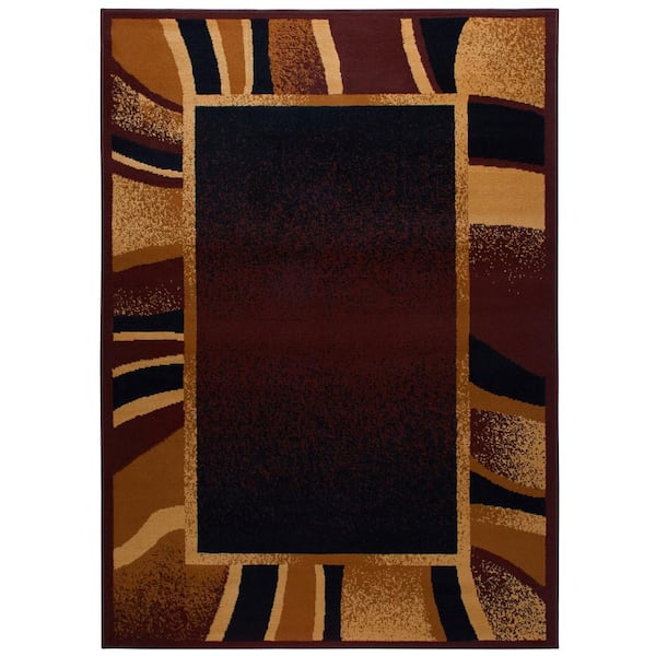 Home Dynamix Premium Rizzy Brown/Beige 9 ft. x 12 ft. Border Area Rug