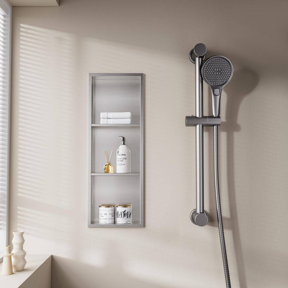 12 in. W x 36 in. H x 4 in. D Waterproof Recessed Shower Niche Storage Shelf in Brushed Gold, No Tile Needed price history on PriceWatchPro