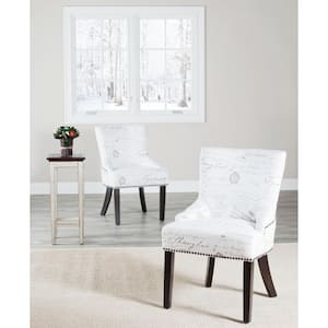 Lotus Off-White/Dark Brown Side Chair (Set of 2)