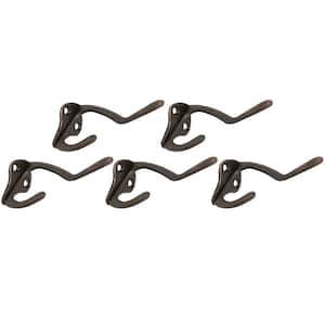 3 in. Oil Rubbed Bronze Double Hat and Coat Hook (5-Pack)