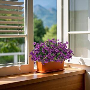 13.8 in. White Outdoor Artificial Flower UV Resistant 16-Bundles