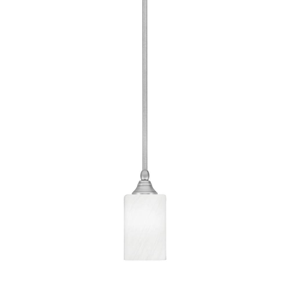 Sparta 100-Watt 1-Light Brushed Nickel Shaded Pendant Light Mini Pendant wi