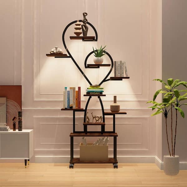 4-Headed Grow Light, Full Spectrum, Plant Stand with Grow Light and Wheels, Flower Stand Display Rack for Living Room