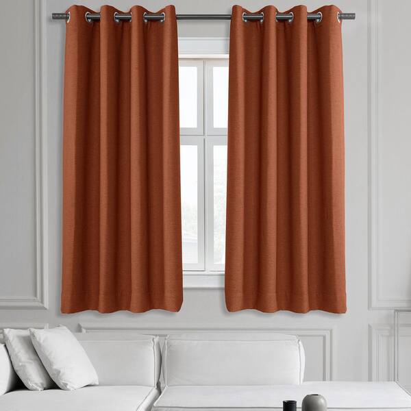 THERMAL Window Treatment Curtain Drape Grommet Blackout 63" 84"95" ORANGE 