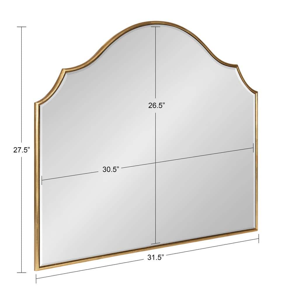 Elegant Gold Scalloped Full-Length Wood Mirror 31.5" x 27.5"