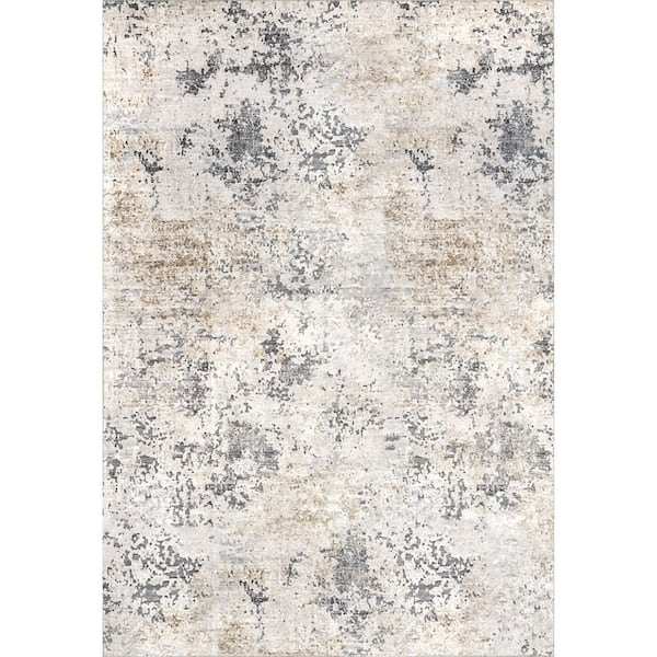 nuLOOM Danae Abstract Machine Washable Ivory 8 ft. x 10 ft. Area Rug
