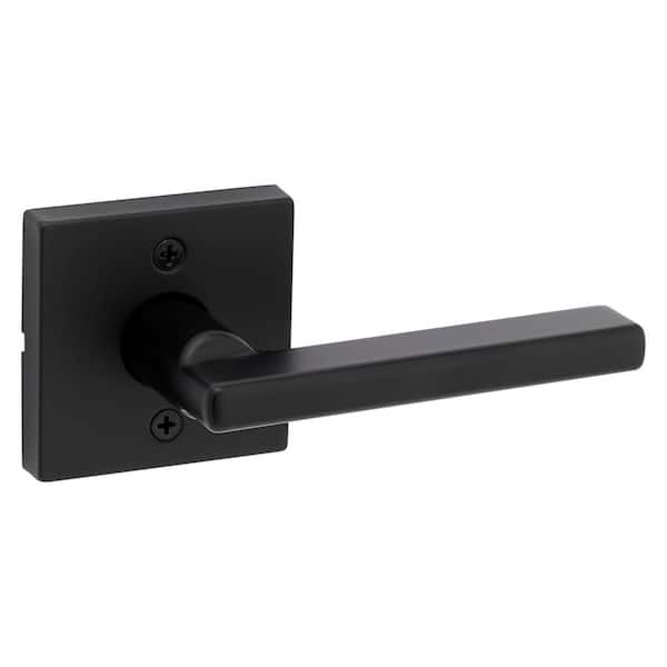 Halifax Square Matte Black Hall/Closet Door Handle (4-Pack)