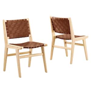Saorise Wood Dining Side Chair - Set of 2 in Natural Brown