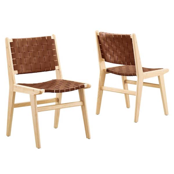 Saorise Wood Dining Side Chair - Set of 2 in Natural Brown