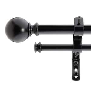 5/8" Classic Ball Double Curtain Rod 86-128" Black Oil