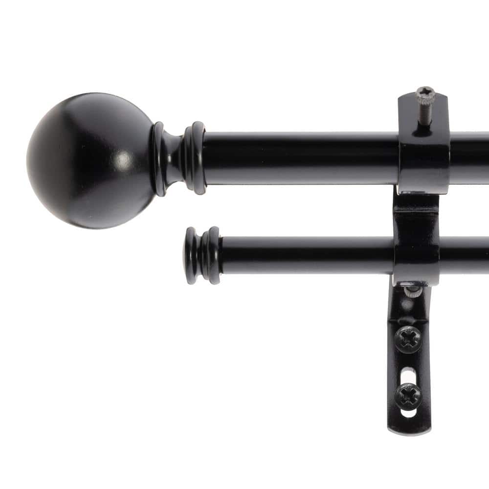 "5/8"" Classic Ball Double Curtain Rod 26-48"" Black Oil" price history on PriceWatchPro
