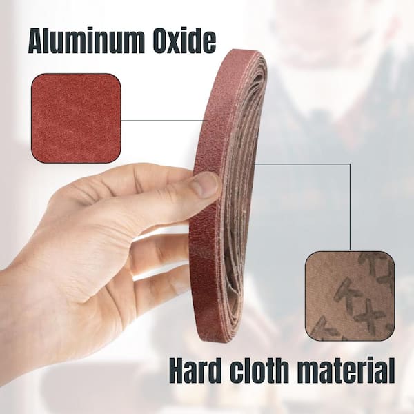 POWERTEC 3 X 18 Inch Sanding Belts, 10 Each Of 40/60/80/120 Grits, 20PK, Aluminum Oxide Belt Sander Sanding Belt Assortment For Portable Belt Sander - View #2