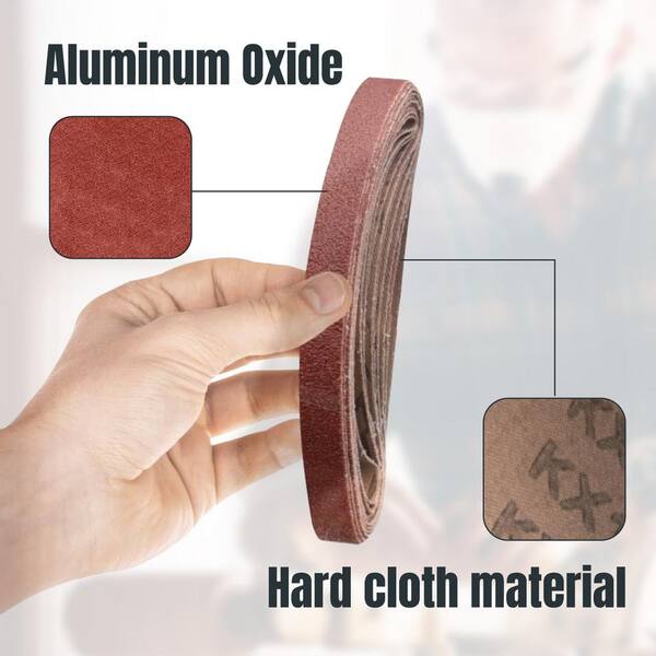 thumbnail image 2 of POWERTEC 18-Pack Sanding Belts & Cleaning Stick - 3x18 Inch Aluminum Oxide Belts 60-400 Grit For Belt Sander 2 of 14