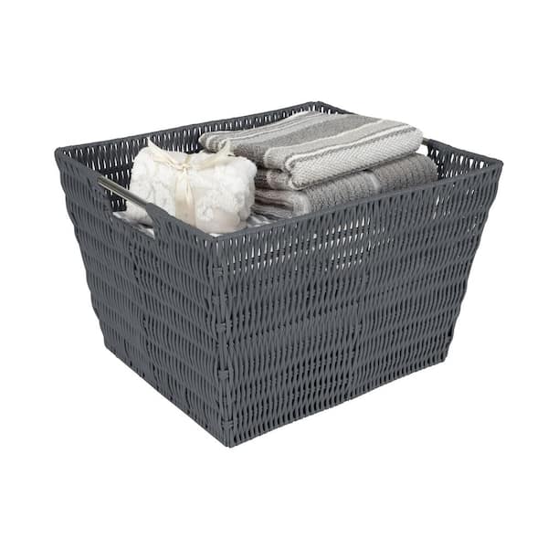 Large Woven Rectangular Storage Basket Gray/white - Brightroom