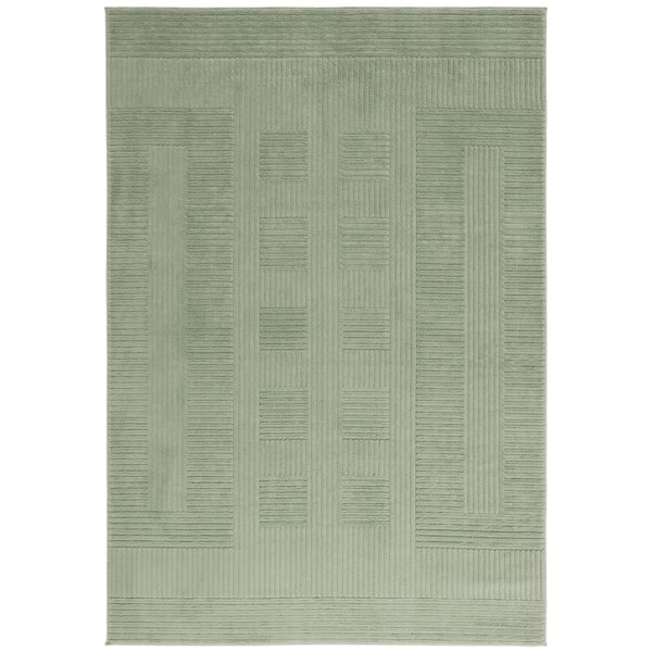 Selena 8 ft. x 10 ft. Green Geometric Solid Area Rug
