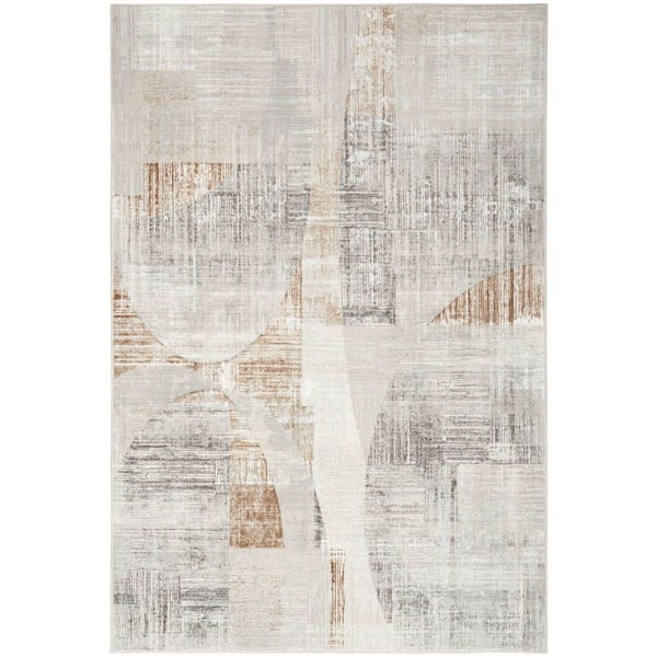 Nourison Iliana Grey 4 ft. x 6 ft. Abstract Contemporary Area Rug