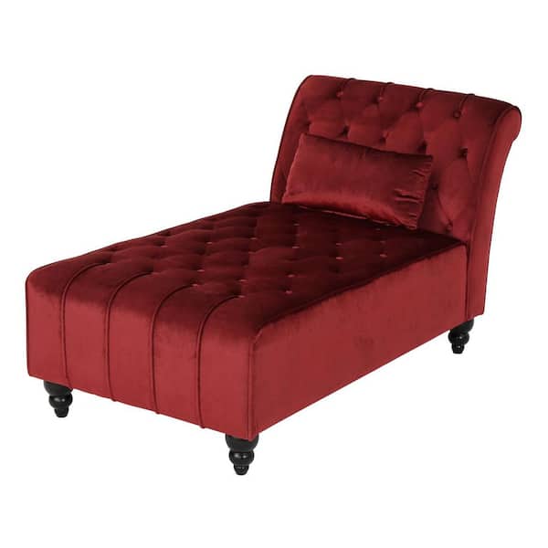 Noble House Garnet Tufted New Velvet Chaise Lounge