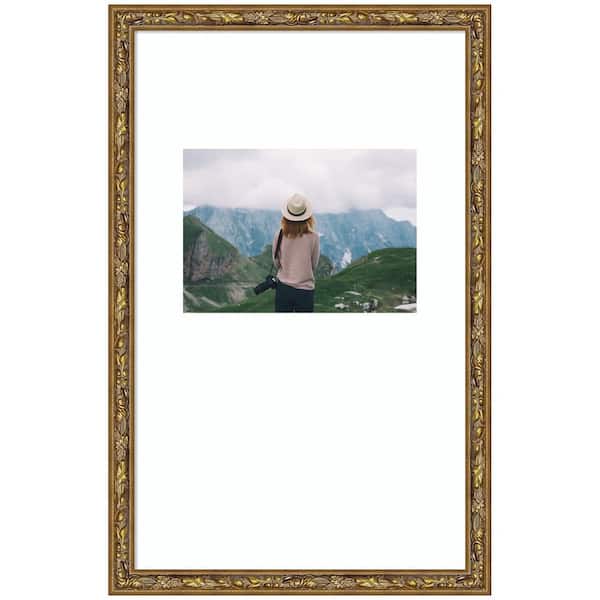 Belvedere 10 x 16 Matted to 5 x 7 Bronze Wood Picture Frame