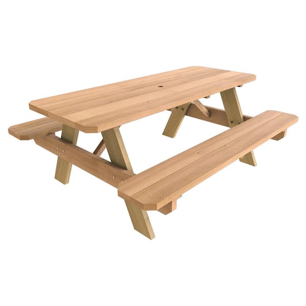 Unbranded 28 in. x 72 in. Wood Picnic Table