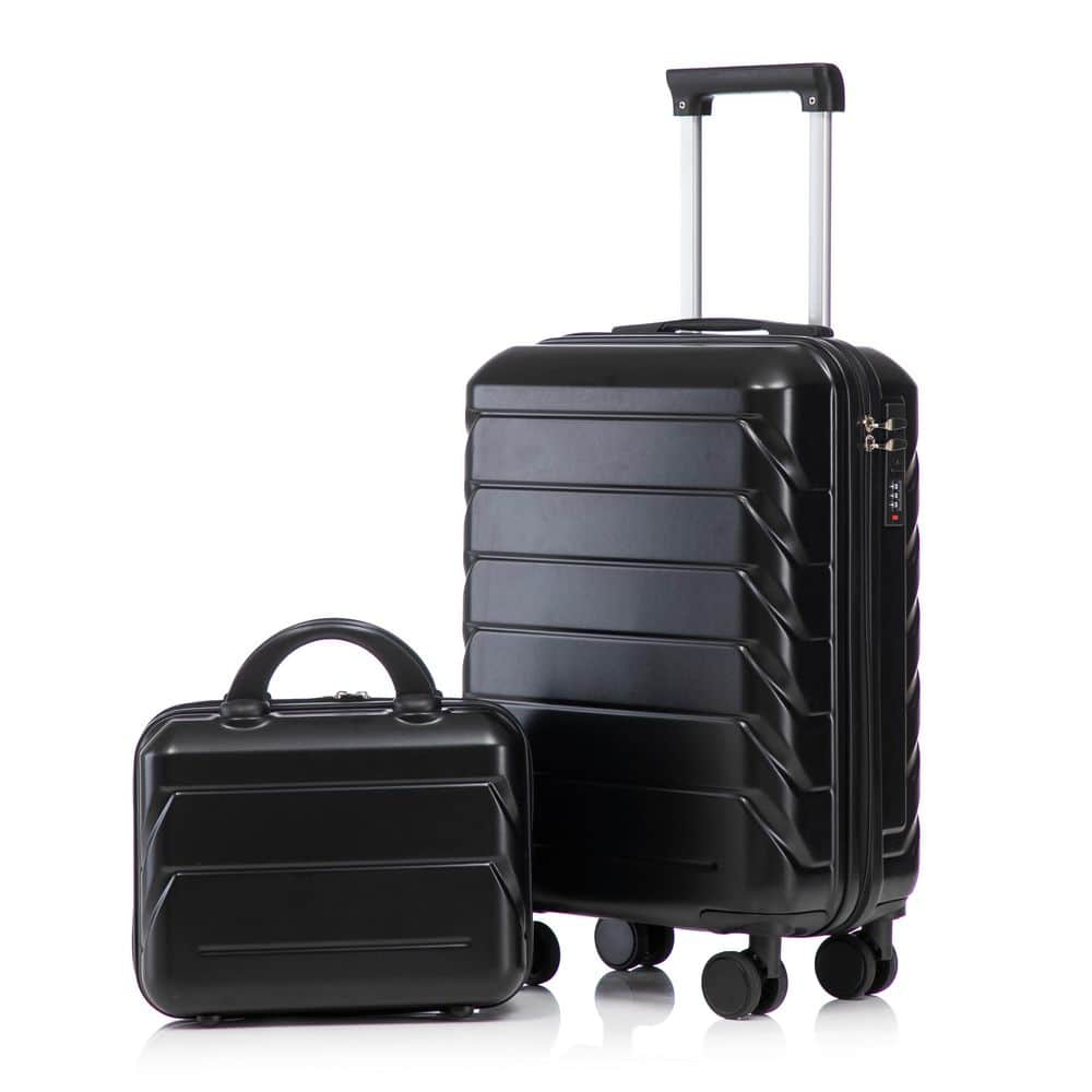 Boyel Living 2-Piece Black ABS Hardside Spinner Luggage Set with