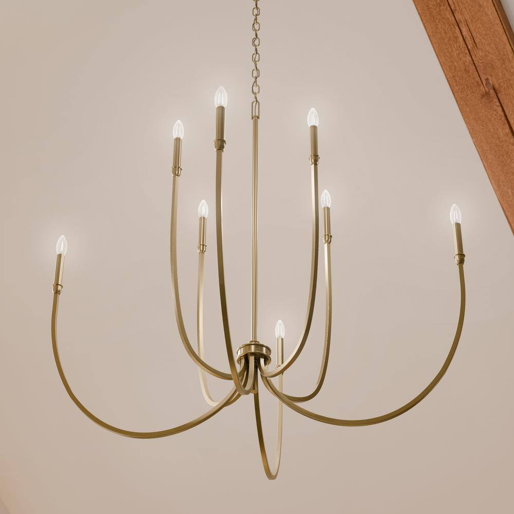Champagne Bronze 8-Light Candle Style Chandelier