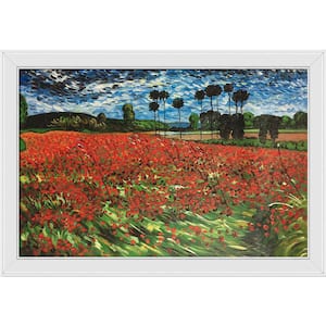 Field of Poppies by Vincent Van Gogh Gallery White Framed Nature Oil Painting Art Print 28 in. x 40 in.