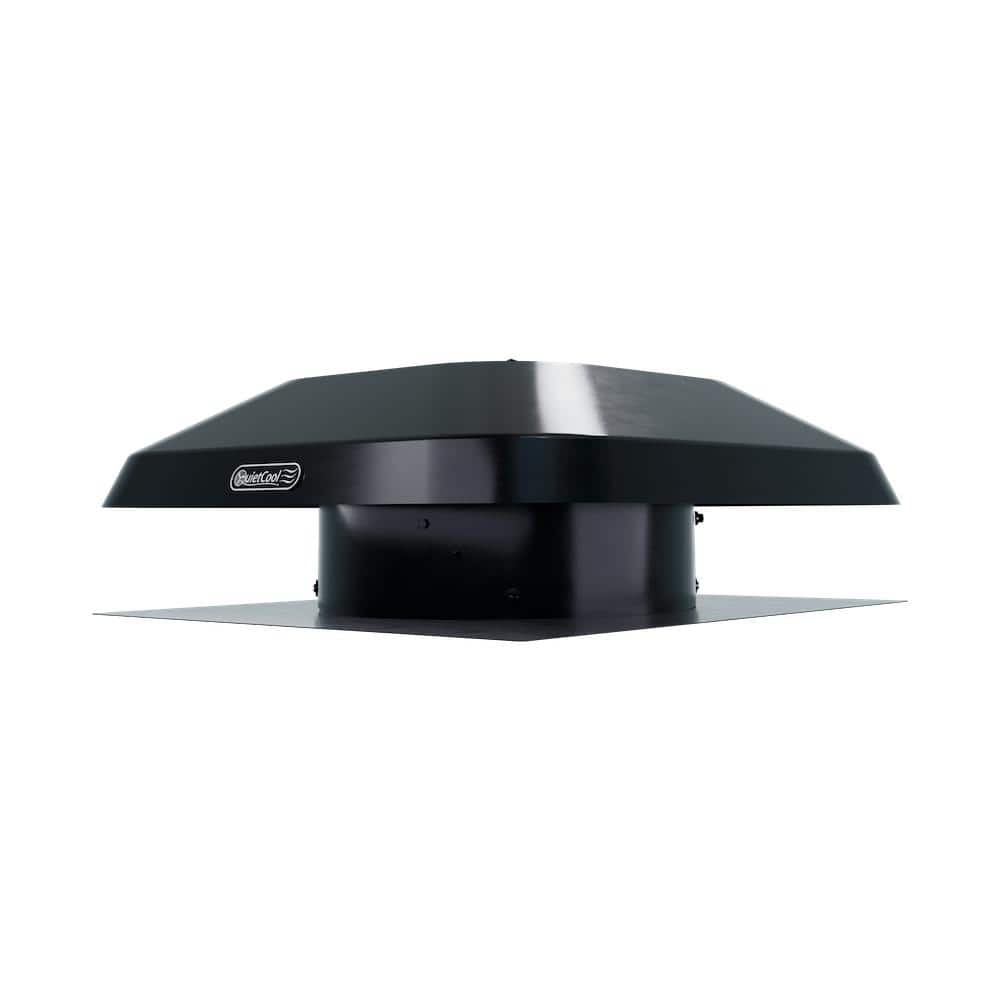 Black Galvanized Steel Smart Roof Mount Attic Fan