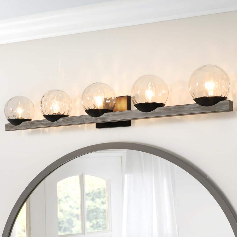 Reviews for pasentel 39 in. 5Light Matte Black Industrial Bathroom