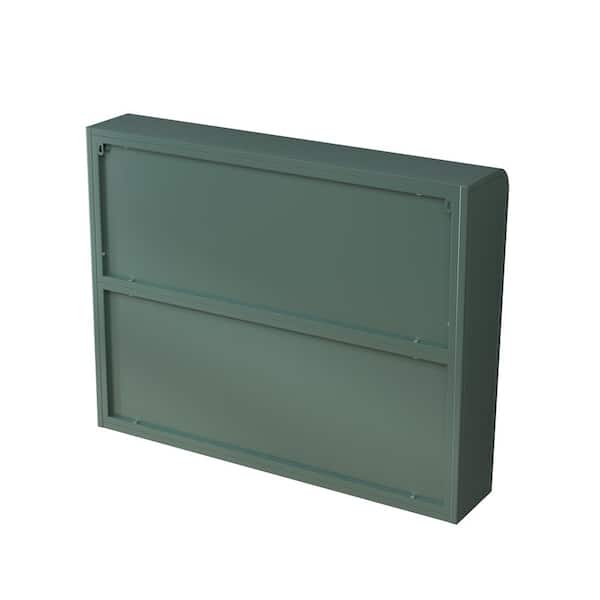 35.45 in. W x 7.87 in. D x 27.55 in. H Bathroom Storage Wall Cabinet in Dark Green with Three Doors