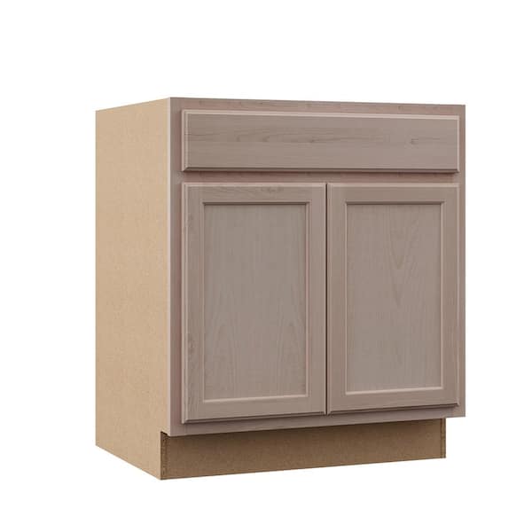Hampton Bay Assembled 30x34 5x24 In Sink Base Cabinet Unfinished Beech Ksb30 Uf The Home Depot - 30 Inch Unfinished Bathroom Vanity Base Cabinet With Drawers