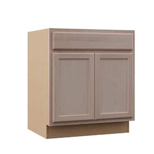 30 in. W x 24 in. D x 34.5 in. H Assembled Sink Base Kitchen Cabinet in Unfinished with Recessed Panel