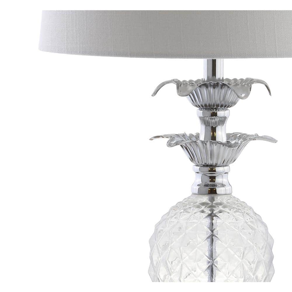 24" Silver Glass Table Lamp with 3-Way Switch
