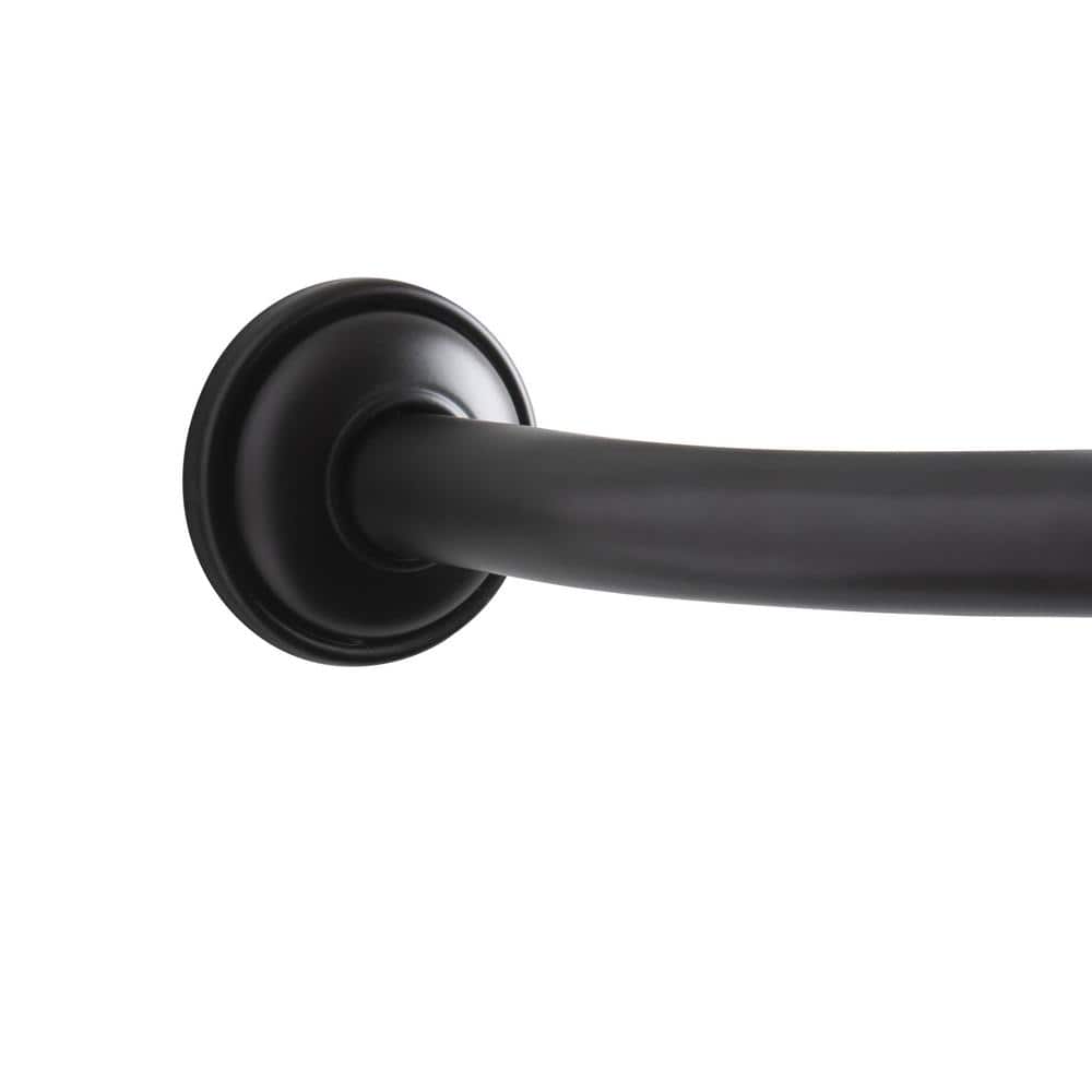 Matte Black Curved Wall Mounted Shower Rod 72"