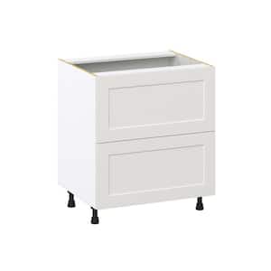 30 in. W x 24 in. D x 34.5 in. H Littleton Painted in Gray Shaker Assembled Base Kitchen Cabinet with 2 Drawers
