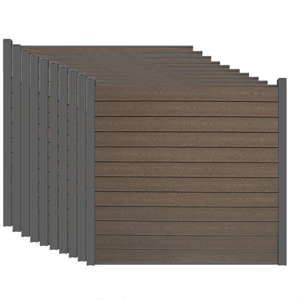 Complete Kit 6 ft. x 6 ft. Embossed Brown WPC Composite Fence Panel with Bottom Squared Holders and Post Kits (10-set) price history on PriceWatchPro