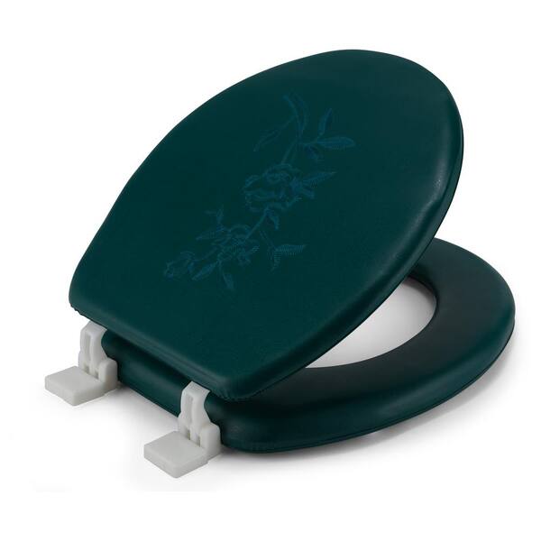 J&V TEXTILES Soft Round and Padded Closed Front Toilet Seat with Easy