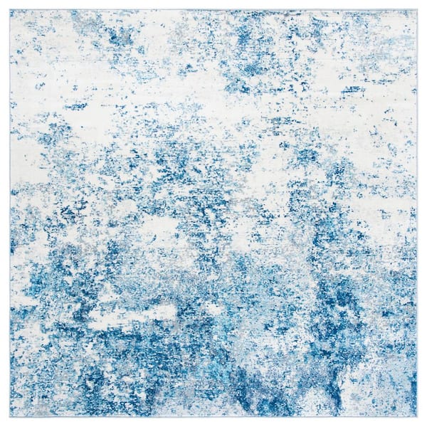 SAFAVIEH Brentwood Ivory/Navy 9 ft. x 9 ft. Square Abstract Area Rug